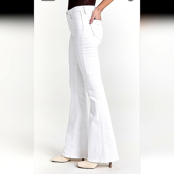L’AGENCE-"Bell" High Rise Flare White Denim Jeans-Size 26” - Picture 4 of 17